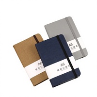 Carnet de poche A7 avec sangle, mini-agenda, couverture en simili cuir pour étudiants