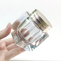 15g 50g Clear Square Double Wall Hautpflege Gesichts creme Verpackung Kosmetik glas für Körper peeling