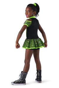 Costume de danse <span class=keywords><strong>jazz</strong></span> et claquettes pour filles, avec paillettes et fermeture éclair, idéal pour les compétitions et spectacles, tenue de danse exotique - Product Image 6