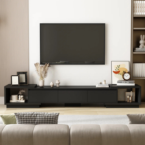 Mobile <span class=keywords><strong>TV</strong></span> Lungo in Legno dal Design Moderno, Nuovo Modello di Arredamento <span class=keywords><strong>per</strong></span> <span class=keywords><strong>Soggiorno</strong></span>, <span class=keywords><strong>per</strong></span> Casa o Hotel, Stile Pannello in Legno - Product Image 2