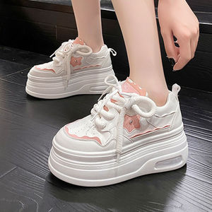 ashion White <b>Shoes</b> Womens 2025 Spring New Casual <b>Height</b> <b>Increasing</b> Platform Small Student Niche Board26 - Product Image 3