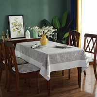 Nappe carrée tissée personnalisable de style pastoral vintage, en coton et lin, pour la maison, la salle à manger, le restaurant, à motifs floraux