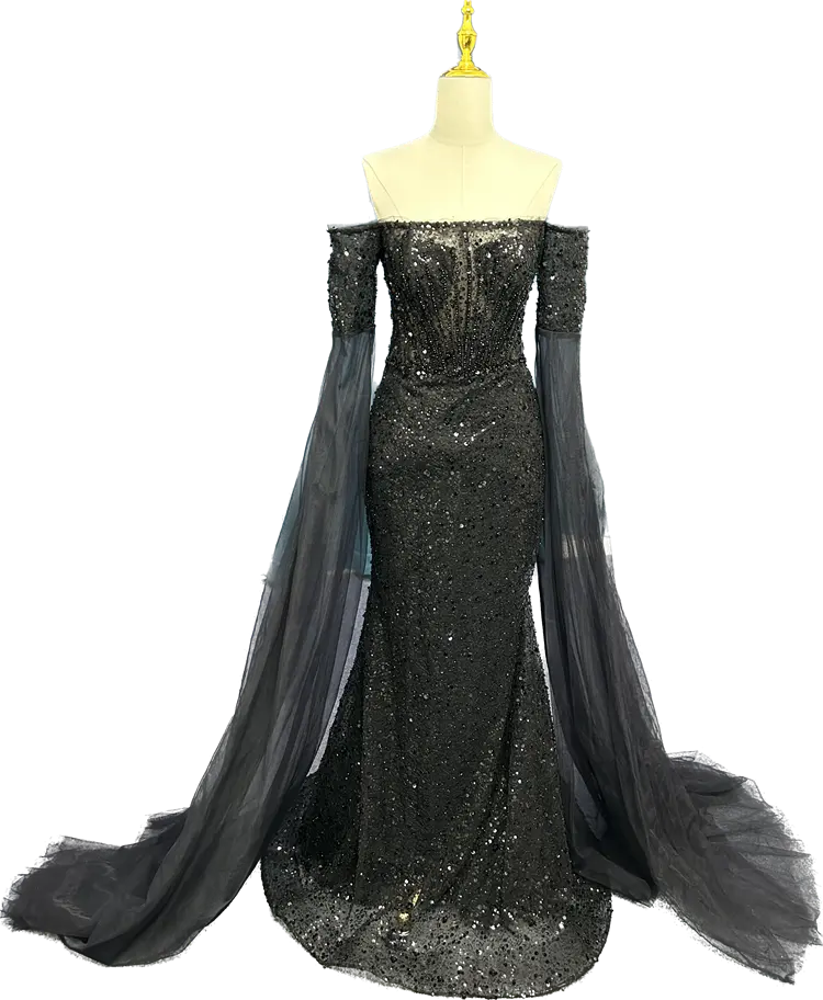 Robe de mariée longue en dentelle, manches longues, élégante robe de mariée, princesse ee luxe, nouvelle collection 2023