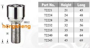 Patrón de sintonizador de acero de aleación 14x1,25 con asiento de bola de manga giratoria SR12 <span class=keywords><strong>Perno</strong></span> de bloqueo de <span class=keywords><strong>rueda</strong></span> de <span class=keywords><strong>seguridad</strong></span> de coche - Product Image 4