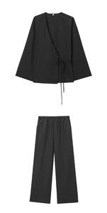 Ensemble de manteau et de pantalon à double boutonnage et de style une pièce de qualité pour femmes, couleur unie, style d'été élégant - Product Image 4