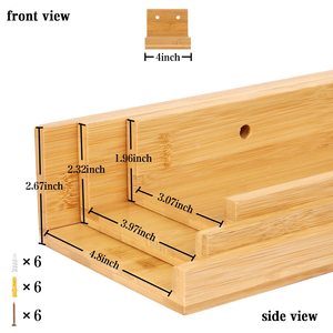 Ensemble d'étagères flottantes robustes et fonctionnelles, étagère murale en bambou décorative - Product Image 2