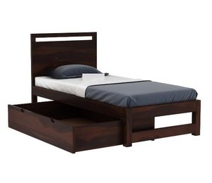 Cama Individual Premium de Madera Maciza de Sheesham con Cama Nido Extraíble y Almacenamiento, Acabado en Nogal Natural - Product Image 2