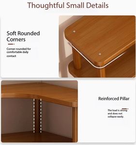 Étagère de rangement d'angle de bureau Maxfree en bois à trois niveaux, non pliable, de type vertical, multifonctionnelle pour articles divers et ateliers - Product Image 3