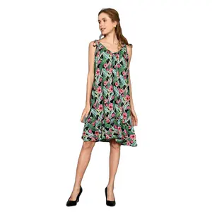 Venta al por mayor de ropa de verano de alta calidad Bali ropa de mujer vestido informal colorido 100% rayón personalizado Bali fabricante vestido DRN012T10 - Product Image 4