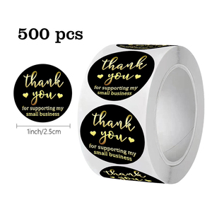 Factory Custom Adhesive Sealing Labels Hot Stamped Black White Green Blue Kraft Stickers for Wedding <b>Gift</b> <b>Envelopes</b> - Product Image 2