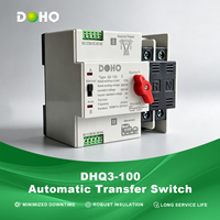 Interrupteur de transfert automatique DOHO DHQ3-100 63A 4P Classe PC ATS 400V Triphasé Commutation rapide 70ms Auto-récupération Capacité de coupure 6kA