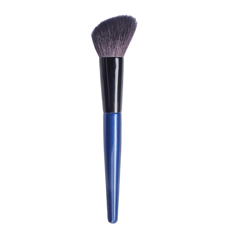 High-End Tierhaar Holzgriff Recon turing Brush Tragbare Puder-und Rouge bürste mit schrägem Kopf