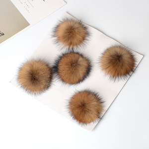 Animal Fur Real Raccoon Fur <b>Pom</b> <b>Pom</b> Ball With Button Snap <b>for</b> Beanie Woman Winter <b>Hat</b> Fur Ball - Product Image 6