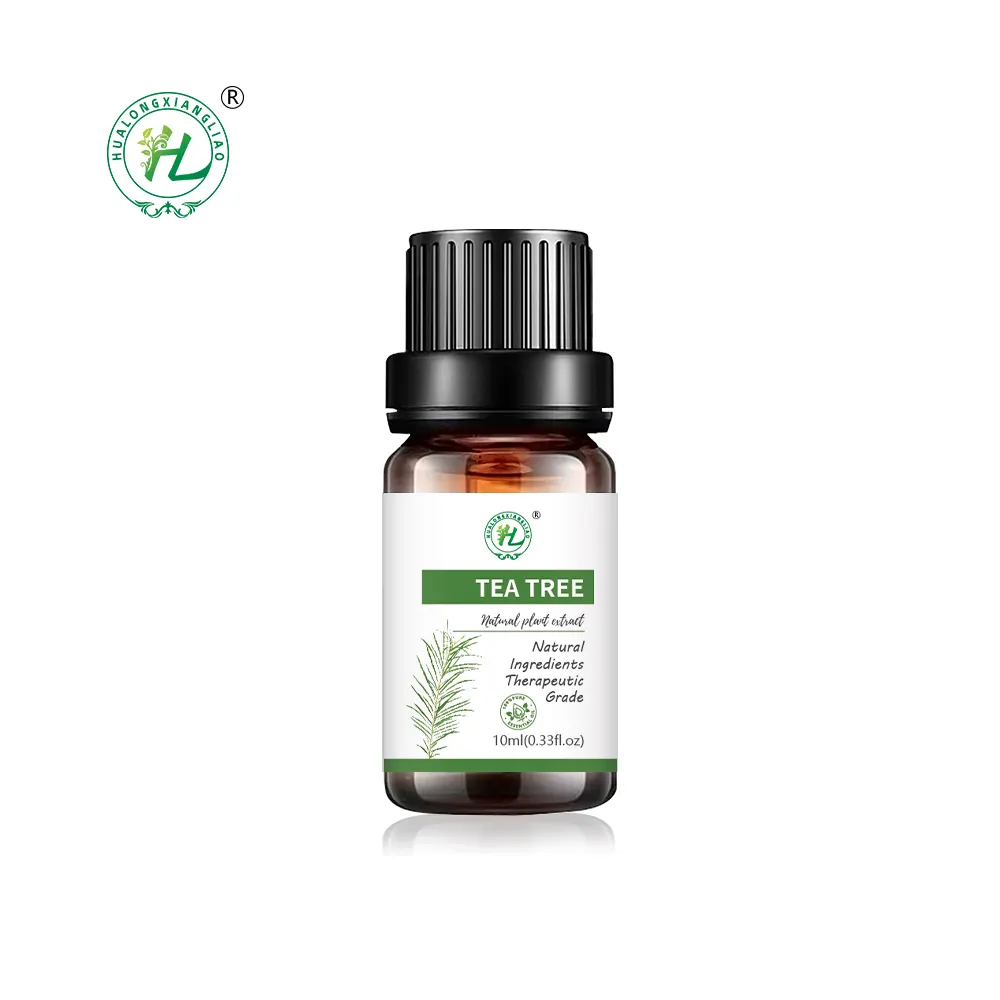 HL Private Label Aceites esenciales Proveedor orgánico a granel, 10mL Grado terapéutico Aceite de árbol de té australiano Puro para la piel, el cabello, la cara