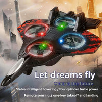 Avion de Chasse RC en Mousse EPP, Modèle d'Avion Télécommandé avec Lumières, Chargement Type-C, Télécommande 2.4G, Jouet Acrobatique Adapté aux Débutants
