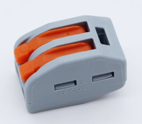 Connecteur de fil enfichable à 2 pôles Connecteur d'épissure avec leviers Bornes de connexion rapide WAGOS pour le câblage 2.5mm Liste UL 222-412