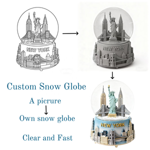 Globo de nieve de la ciudad de Nueva York personalizado recuerdo de viaje globo de nieve pintado a mano regalos personalizados - Product Image 2