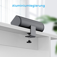 Barre d'alimentation à fixation par pince en alliage d'aluminium, 4 prises Schuko, USB-C PD 20W, port USB-A pour bureaux et postes de travail