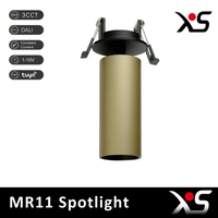 Spot LED encastré MR11 en aluminium 6000K, CCT réglable, CRI élevé 90, indice de protection IP20, multi-faisce, certifié ROHS