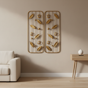 Decorazione Murale in Metallo all'Ingrosso Economica 28.58*2.54*76.2CM Oro Antico S/2 Decorazione Murale Rettangolare in Metallo per Stanza <span class=keywords><strong>Classica</strong></span> - Product Image 1