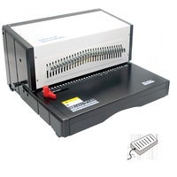 Perforatrice électrique en métal EH3000 pour feuilles mobiles (30 trous) et classeurs à anneaux (26 trous), avec bandes de fixation rigides et anneaux ouverts