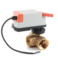 Válvula de Bola de Latón DN40 de 3 Hilos con Actuador Eléctrico 24V/220V para Agua OEM