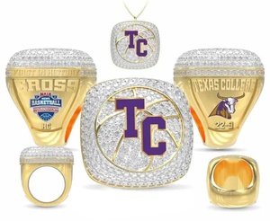 Bague de championnat de softball et de baseball Sidan personnalisée en alliage de zinc plaqué or rose avec design cœur en strass de cristal - Product Image 3