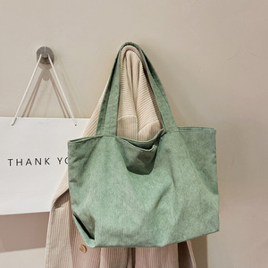 Sac fourre-tout simple rétro en velours côtelé à une épaule <span class=keywords><strong>de</strong></span> grande capacité personnalisé - Product Image 4
