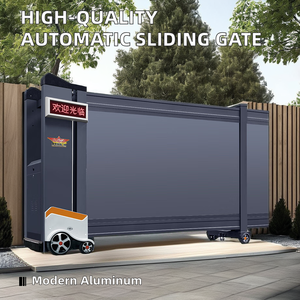 Portail coulissant automatique rétractable moderne en alliage d'aluminium pour entrée extérieure de villas, usage industriel, scolaire et de gymnase - Product Image 2