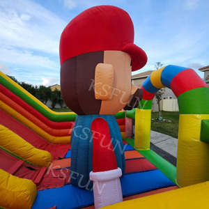 20x13 pies grandes niños inflables Super Marios saltar castillo hinchable Casa de rebote inflable con toboganes dobles para fiesta - Product Image 6