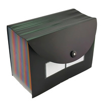 Porte-documents de bureau en PP, avec élastique, à rabat, multi-compartiments, format A4, classeur accordéon coloré, 25 fentes