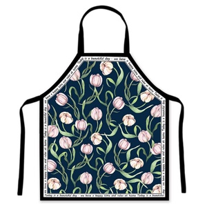 Premium Reusable Polyester Anti-Fouling <b>Chef</b> <b>Apron</b> with Decorative Waist Sleeveless Design Flower Printing - Product Image 1