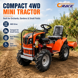 Livraison gratuite : mini tracteurs de jardin 4x4, tracteur agricole, micro tracteur de jardin 4 roues motrices, mini tracteur agricole 18 CV pour l'agriculture - Product Image 1