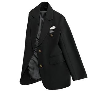 Veste de costume noire pour femme, nouvelle collection automne, coupe ajustée, style urbain tendance, petit blazer. - Product Image 2