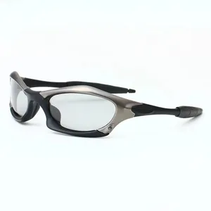 PC ekleme ile Y2K Metal alaşımlı çerçeve spor güneş gözlüğü Vintage erkek güneş gözlüğü UV 400 sürüş gözlükleri