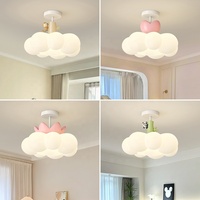 Plafonnier LED pour enfants, lumière Puray à spectre complet, Protection des yeux, Design nuages de dessin animé, pour garçons et filles, décoration de chambre à coucher