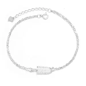 China Fabrikant Groothandel 925 Sterling Zilveren Cz Lippenstift Charme Europese Armband