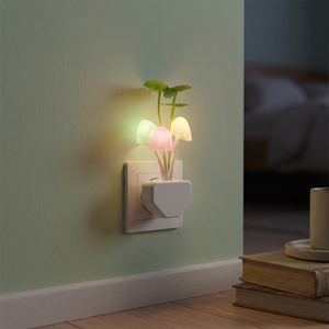 Plug in <b>LED</b> Auto Dusk Dawn <b>Sensor</b> 0.5W Energy Saving ABS Modern White Warm White Mushroom Night <b>Light</b> for Bedroom - Product Image 3