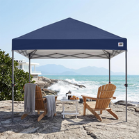 Tente pop-up robuste en acier 3m x 3m avec verrouillage central à bouton unique et pare-vent