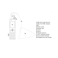 Détecteur de drone portable H1B, rechargeable par Type-C, dispositif de localisation de drone portable, sensibilité à 4 niveaux