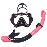 Masque de plongée et tuba pour hommes, femmes et adultes, masque en silicone à grande monture, verres en verre trempé, masque de natation et de plongée
