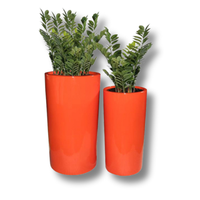 Lot de 3 pots de jardin en ciment, style nordique, finition émaillée, écologiques, légers, durables, toutes saisons, excellent rapport qualité-prix