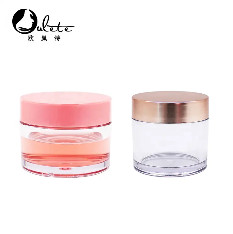 Pot de crème cosmétique vide sans BPA, couvercle rose de couleur rose, PETG, 15g 20g 30g 50g 80g 100g