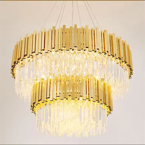 Lighting <b>Chandeliers</b> Villa Hotel Lobby Modern Luxury Led Round Gold Luxury K9 <b>Crystal</b> <b>Chandelier</b> - Product Image 5