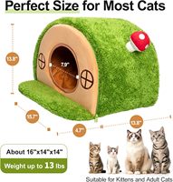 Lit pour chat d'intérieur, adorable lit-caverne pour chat, maisonnette pour chat, tente pour chatons avec coussin amovible et lavable et base antidérapante