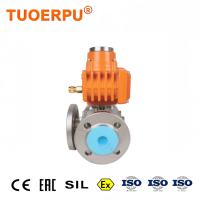 Vanne à boisseau sphérique électrique DN80 à trois voies, type T/L, en acier inoxydable 304, motorisée, pour coupure, déviation et régulation de débit, haute performance