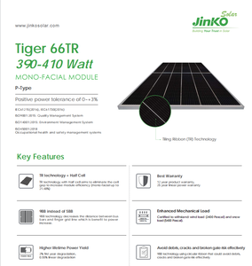 สำหรับ<span class=keywords><strong>66TR</strong></span> เสือ390-410W แผงเซลล์แสงอาทิตย์ PERC MONO-crystalline - Product Image 4