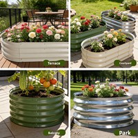 Jardinière surélevée en métal galvanisé pour l'extérieur, bac à plantes extra large en acier pour légumes, herbes et fleurs, montage facile