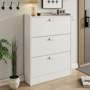 <span class=keywords><strong>Meuble</strong></span> à chaussures 3 niveaux blanc, style moderne et élégant, avec tiroirs, gain de place, pour salon - Prix de gros - Product Image 1