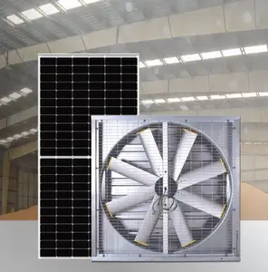 440W Power Saving Solar BLDC Motor Direct Drive Aluminium Alloy Blade Industrial Greenhouse Exhaust Fan In Axial Flow Fan Blower